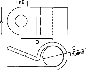 Fixing clamp; 6.4mm; polyamide; natural; Cable P-clips