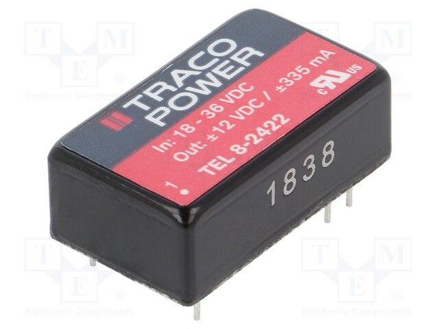 Converter: DC/DC; 8W; Uin: 18÷36V; Uout: 12VDC; Uout2: -12VDC; DIP16