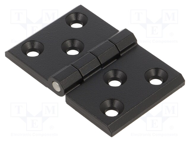 Hinge; Width: 76mm; zinc alloy; black; H: 50mm; Holes no: 6