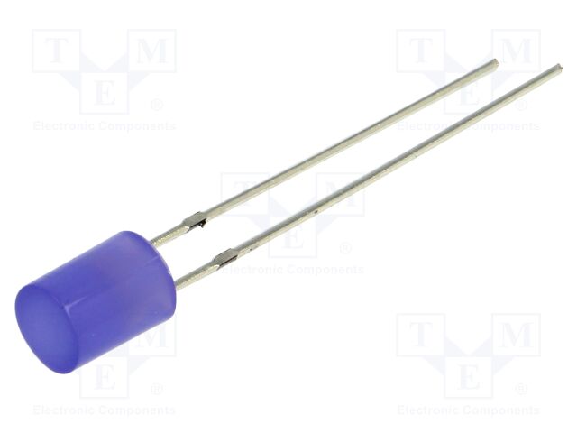 LED; 5mm; blue; 220mcd; 140°; Front: flat; 3.1÷3.4VDC; No.of term: 2