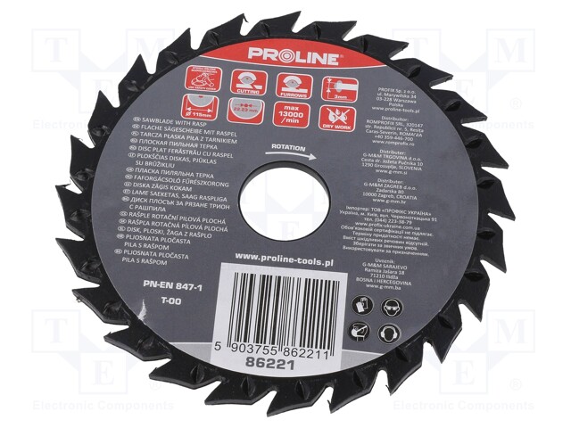 Cutting wheel; Ø: 115mm; with rasp; Ømount.hole: 22.2mm