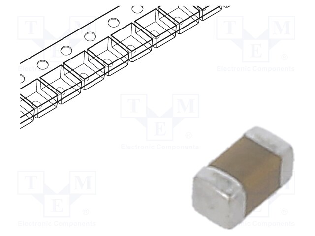 Capacitor: ceramic; MLCC; 0.1uF; 50V; X7R; ±10%; SMD; 0402