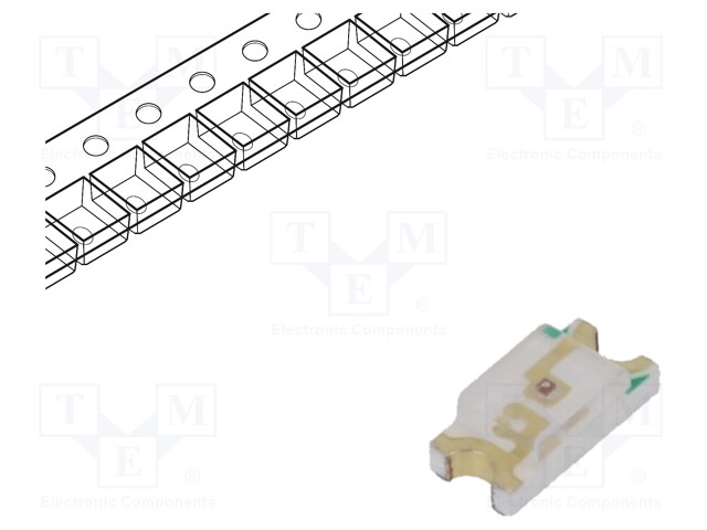 LED; SMD; 1206; red; 9mcd; 3.2x1.5x1mm; 130°; 2÷2.4V; 20mA; λd: 640nm