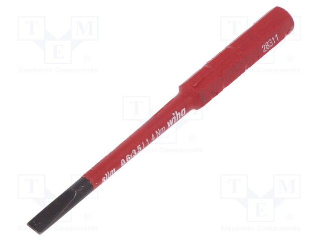 Screwdriver bit; slot; 3,5x0,6mm; max.2.5Nm; 1kVAC; insulated