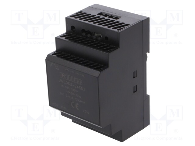 Power supply: switched-mode; 60W; 24VDC; 2.5A; 85÷264VAC; 175g