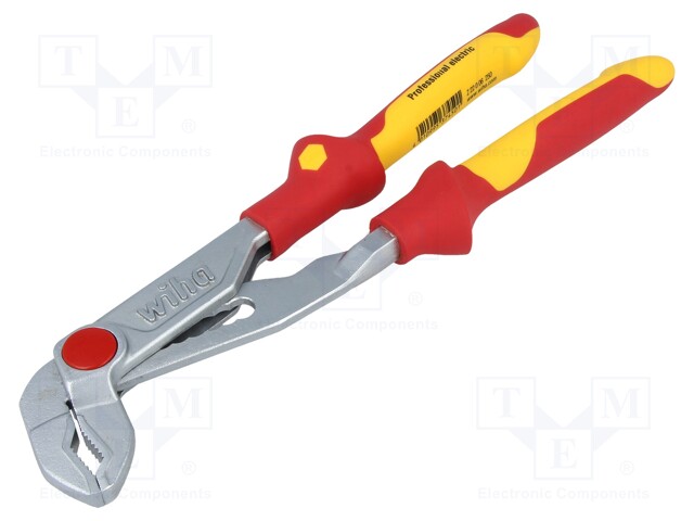 Pliers; insulated,adjustable; steel; 250mm; 1kVAC; V: with button