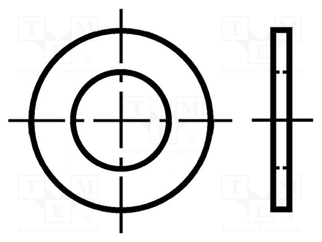 Washer; round; M2; D=5mm; h=0.3mm; pressboard; BN: 1077