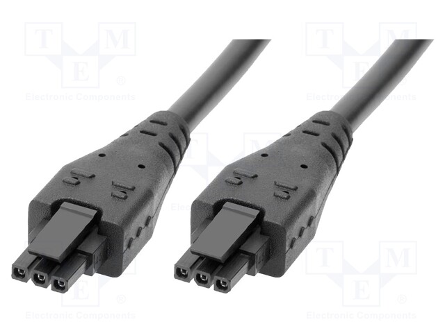 Cable; Micro-Fit 3.0; female; PIN: 2; Len: 0.5m; 8.5A; Colour: black