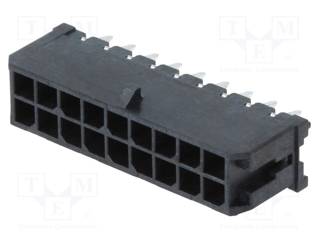 Socket; wire-board; male; Micro-Fit 3.0; 3mm; PIN: 18; THT; 8.5A