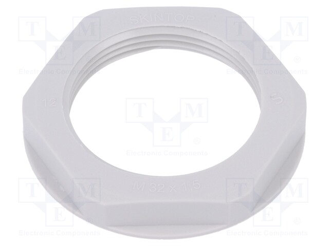 Nut; M32; polyamide; UL94V-2; 41mm; light grey; -20÷100°C