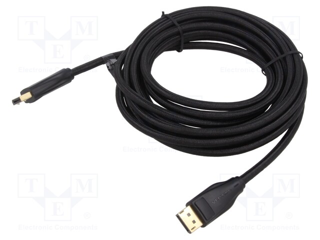 Cable; DisplayPort 1.4; DisplayPort plug,both sides; PVC; Len: 5m