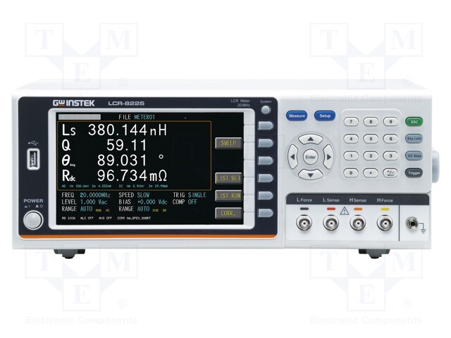 LCR meter; LCD 7"; f: 10Hz÷20MHz; 346x145x335mm; 3.3kg