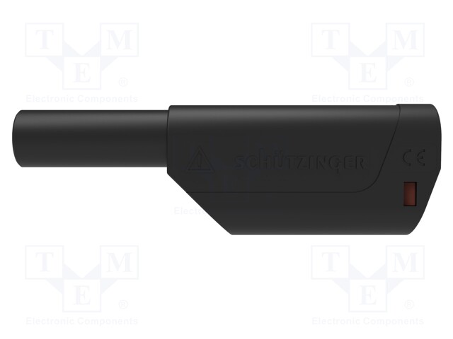 Plug; 4mm banana; 32A; 1kV; black; insulated; Max.wire diam: 4mm