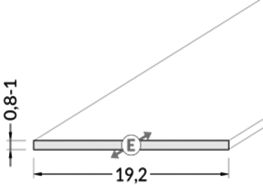 Cover for LED profiles; transparent; 1m; Kind of shutter: E