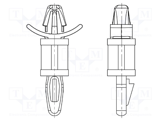 PCB distance; polyamide 66; L: 4.8mm; latch/latch; Colour: natural