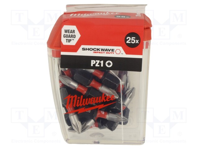 Screwdriver bit; Pozidriv®; PZ1; Overall len: 25mm; 25pcs.