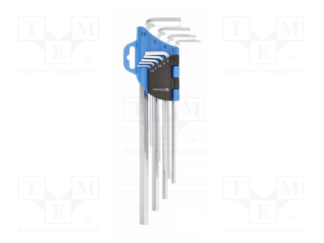 Wrenches set; hex key; Chrom-vanadium steel; Conform to: DIN 911