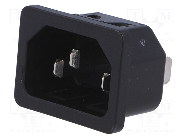 Connector: AC supply; socket; male; 10A; 250VAC; IEC 60320; C14 (E)