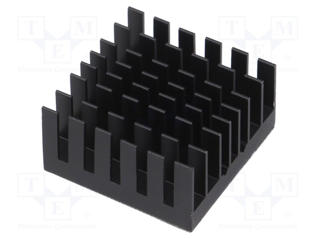 Heatsink: extruded; grilled; black; L: 29mm; W: 29mm; H: 14.5mm