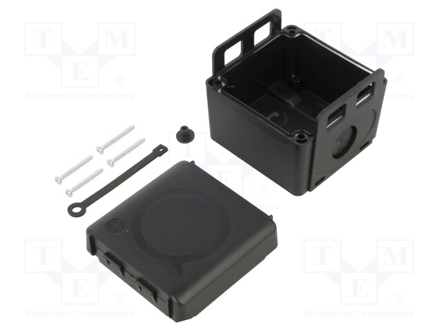 Enclosure: junction box; X: 72mm; Y: 75mm; Z: 57mm; black; IP67