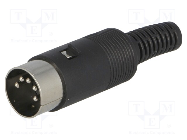 Plug; DIN; male; PIN: 5; Layout: 180°; straight; for cable; soldering