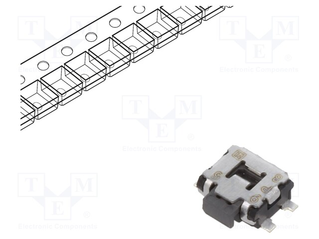 Microswitch TACT; SPST; Pos: 2; 0.05A/12VDC; SMT; 1.6N; 1.35mm