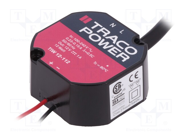 Power supply: switched-mode; volatage source; 12W; Ø50.2x23.6mm