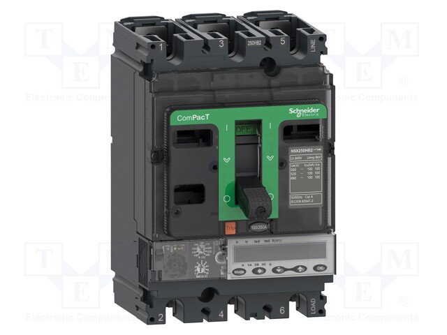 Power breaker; Poles: 3; DIN; Inom: 160A; NSX; IP40; -25÷70°C; 690VAC