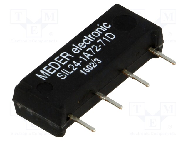 Relay: reed; SPST-NO; Ucoil: 24VDC; 1.25A; max.200VDC; max.200VAC