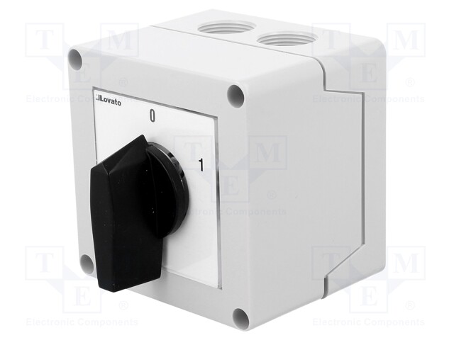 Switch: cam switch; Stabl.pos: 2; 20A; 0-1; Mounting: in housing