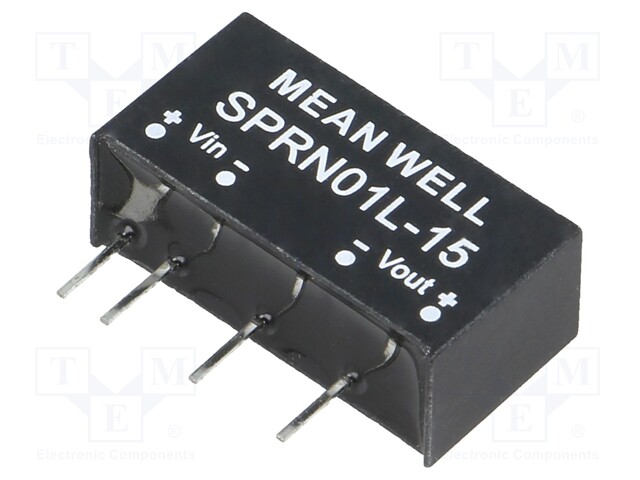 Converter: DC/DC; 1W; Uin: 4.75÷5.5V; 15VDC; Iout: 0÷67mA; SIP6; 2.5g