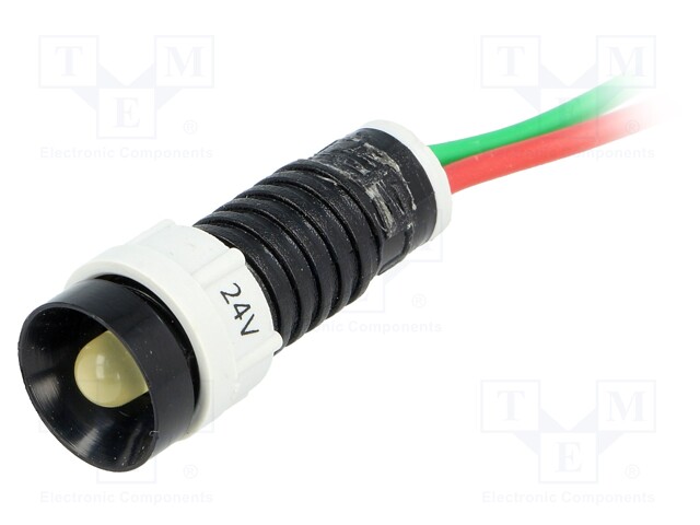 Indicator: LED; recessed; 24VDC; 24VAC; Cutout: Ø11mm; IP40; plastic