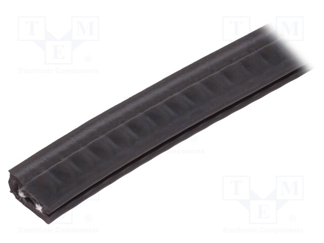 Hole and edge shield; EPDM; L: 5m; black; H: 15.5mm; W: 8.5mm