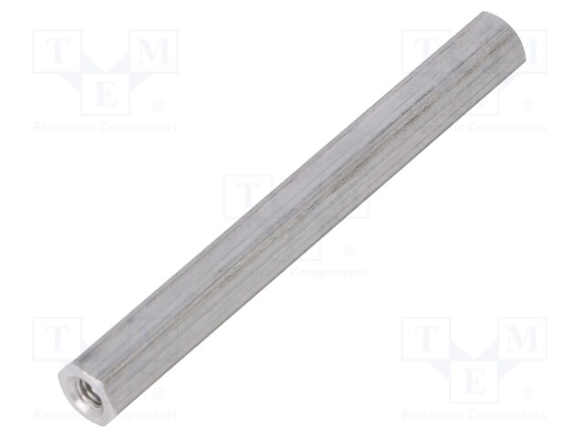 Screwed spacer sleeve; Int.thread: M3; 50mm; hexagonal; aluminium