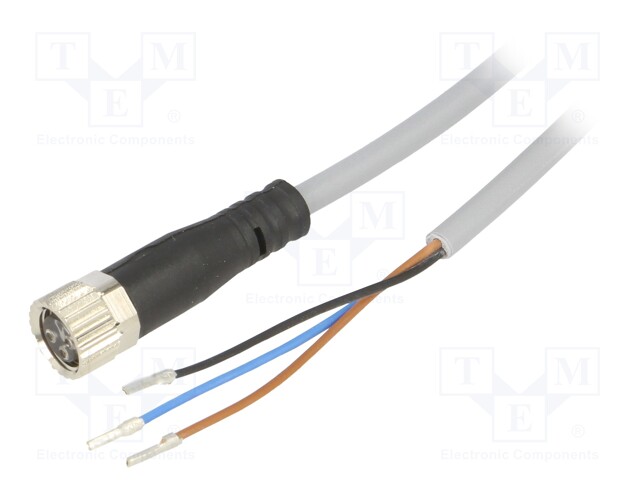 Connection lead; female,M8; IP65,IP68,IP69K; Len: 10m; 0÷60VDC