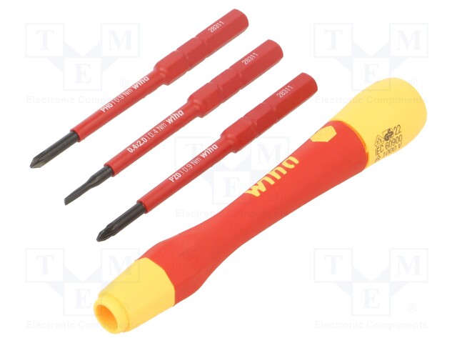 Kit: screwdrivers; Pcs: 4; precision,insulated; 1kVAC