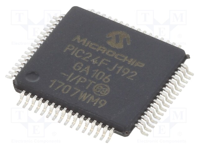 PIC microcontroller; Memory: 192kB; SRAM: 16kB; 32MHz; SMD; TQFP64