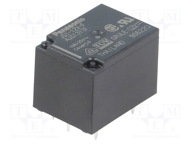 Relay: electromagnetic; SPDT; Ucoil: 12VDC; 10A/250VAC; 5A/30VDC