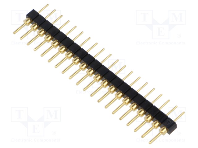 Connector: pin strips; male; PIN: 20; 2.54mm; gold-plated; THT