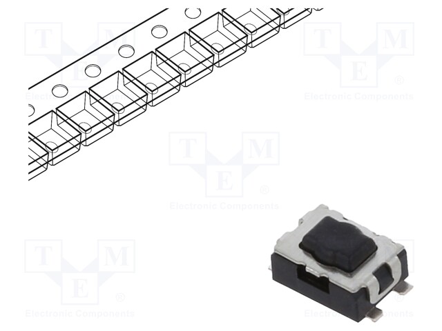 Microswitch TACT; SPST; Pos: 2; 0.05A/32VDC; SMD; none; 1.96N; 0.5mm