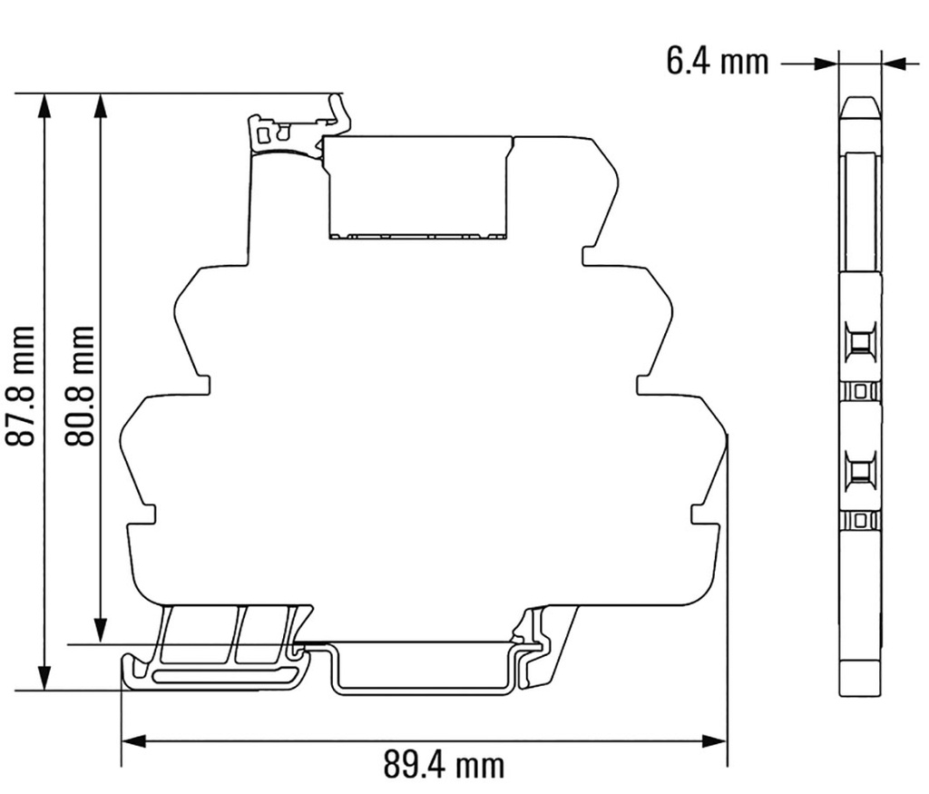 Relay: interface; Ucntrl: 24VDC; 2A; 3÷33VDC; DIN; 87.8x89.4x6.4mm