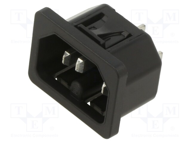 Connector: AC supply; socket; male; 10A; 250VAC; IEC 60320; C16