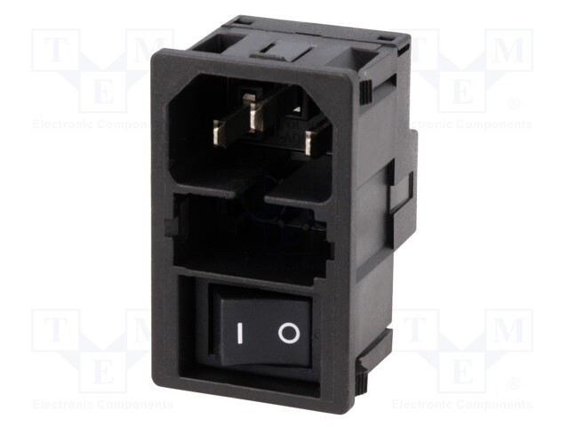 Connector: AC supply; socket; male; 10A; 250VAC; IEC 60320; 1÷2.5mm