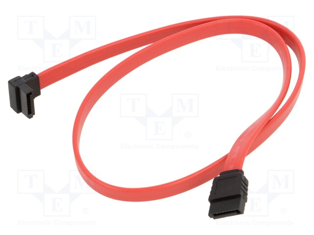 Cable: SATA; SATA plug,SATA plug angled; 0.5m