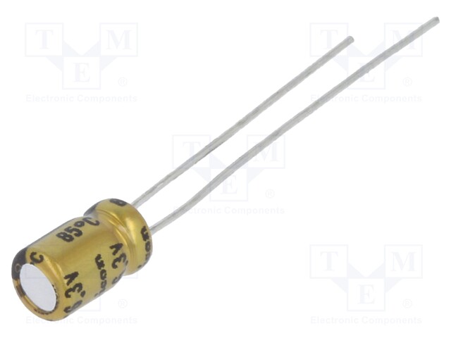 Capacitor: electrolytic; THT; 47uF; 6.3VDC; Ø4x7mm; Pitch: 1.5mm