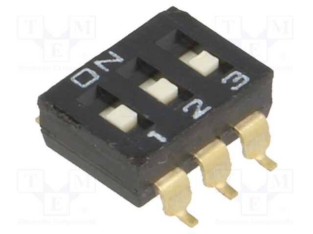 Switch: DIP-SWITCH; Poles number: 3; ON-OFF; 0.025A/24VDC; Pos: 2