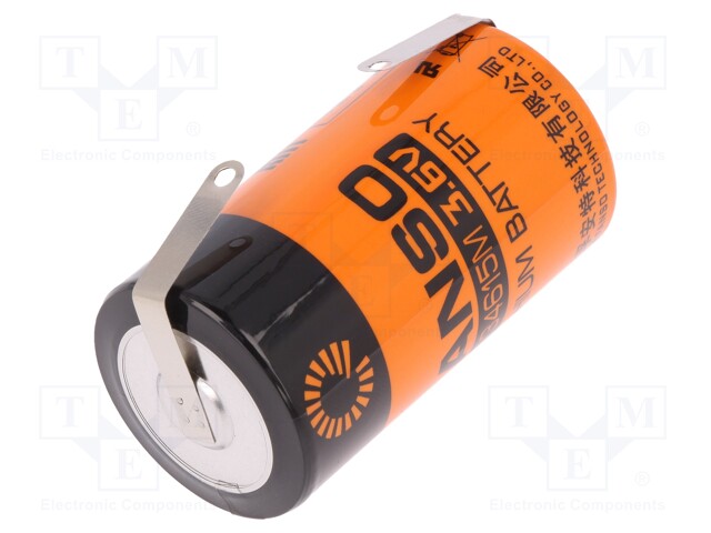 Battery: lithium; 3.6V; D; soldering lugs; Ø34.2x61.5mm; 13000mAh
