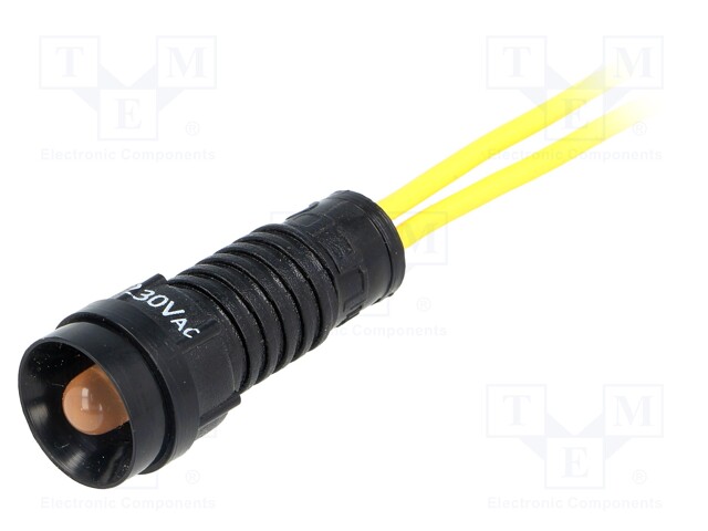 Indicator: LED; recessed; 230VAC; Cutout: Ø11mm; IP40; 300mm leads