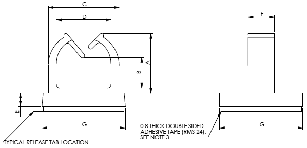 Self-adhesive cable holder; polyamide; natural