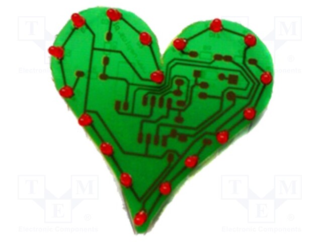 Circuit; flashing heart; 9VDC; No.of diodes: 10